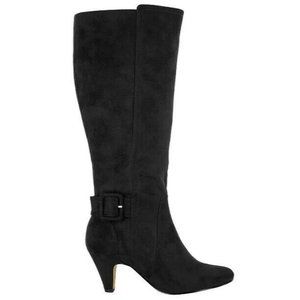 Bella Vita Troy Ii Wide Calf Dress Boot W/Buckle Back Suede Women's US 9.5W